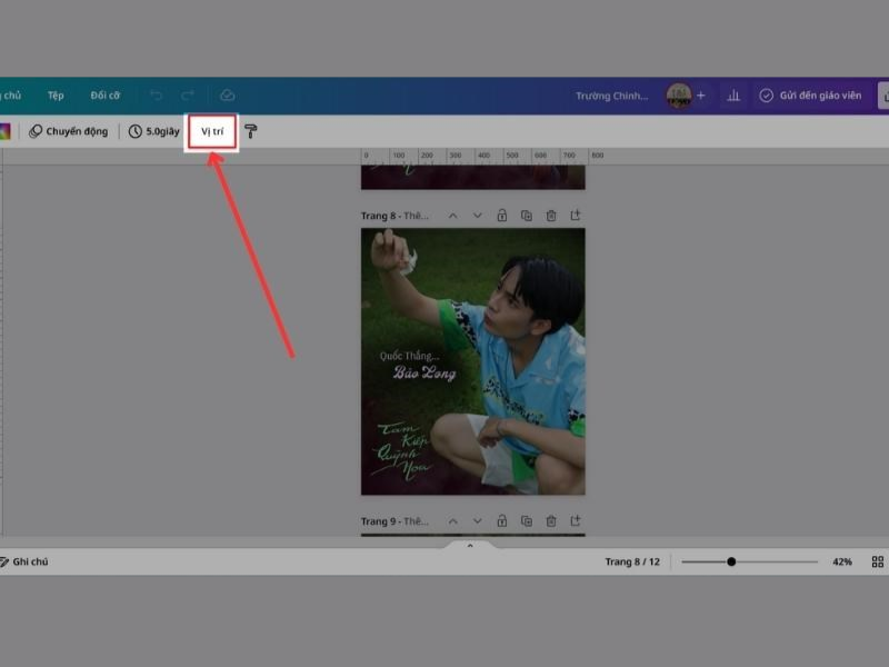 cách chỉnh thứ tự xuất hiện trong Canva