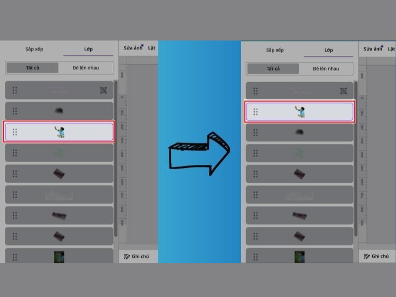 cách chỉnh thứ tự xuất hiện trong Canva