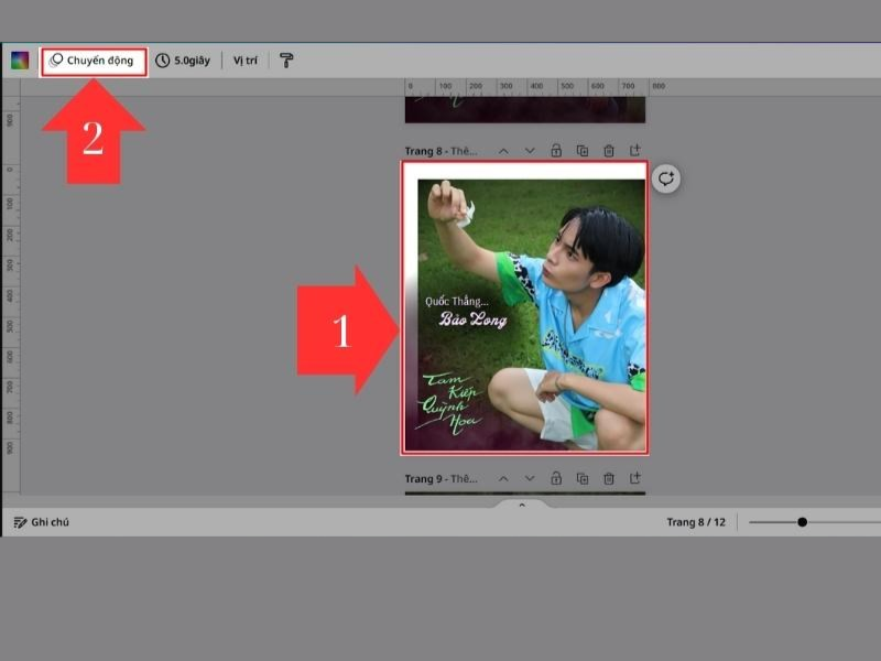 cách chỉnh thứ tự xuất hiện trong Canva