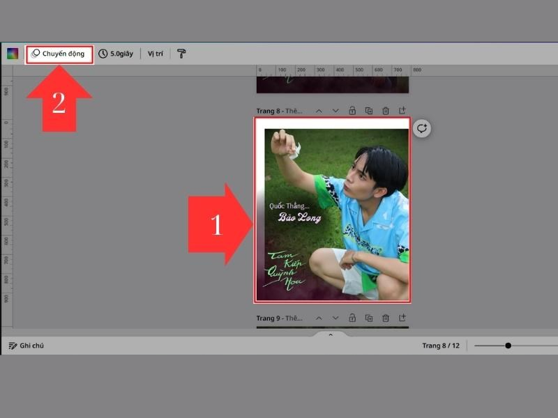 cách chỉnh thứ tự xuất hiện trong Canva