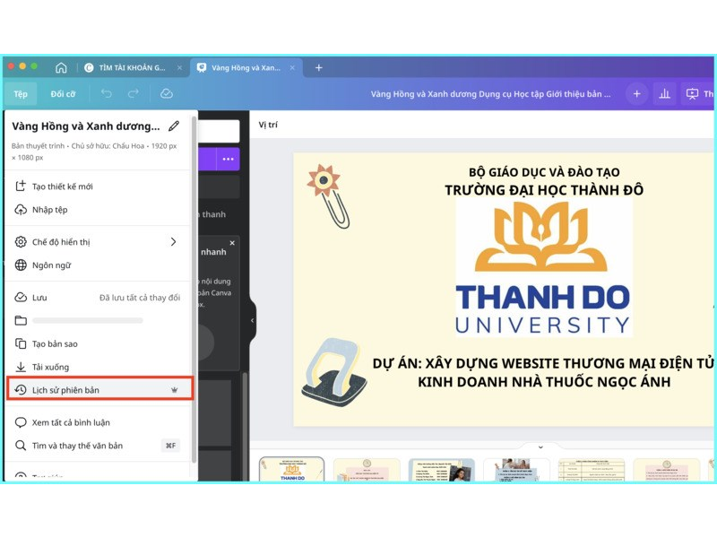 cách xem và lấy lại thiết kế trên Canva
