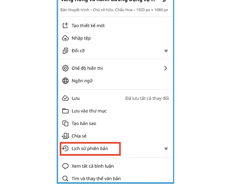 cách xem và lấy lại thiết kế trên Canva