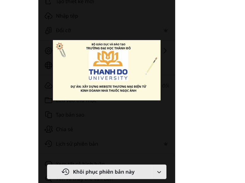 cách xem và lấy lại thiết kế trên Canva