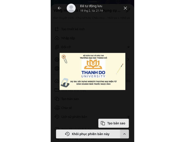 cách xem và lấy lại thiết kế trên Canva