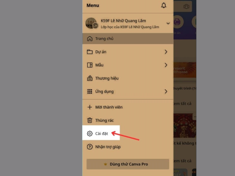 cách xoá tài khoản Canva