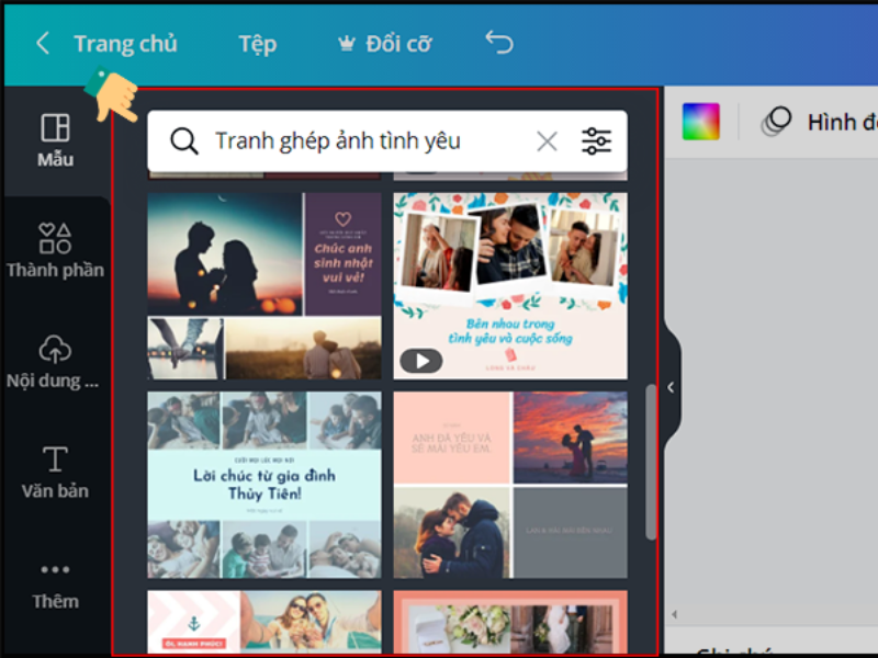 Cách ghép ảnh đôi online bằng Canva
