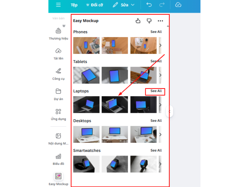 cách sử dụng Mockup Canva