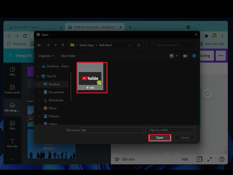 Cách tải ảnh lên Canva trên máy tính
