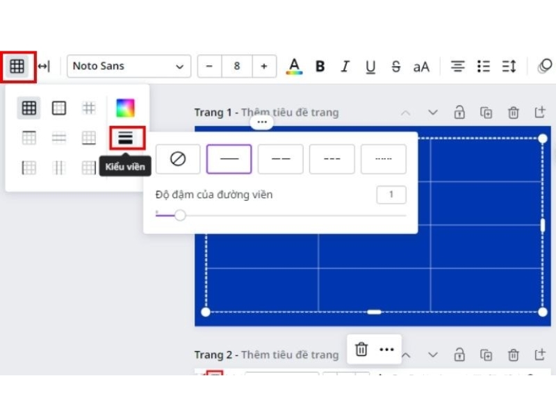 Cách tạo bảng trong Canva