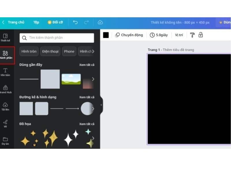 Cách tạo bảng trong Canva