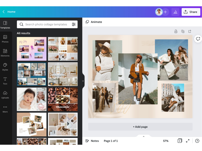 Cách tạo bảng trong Canva